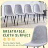 (Set of 4) Fabric Back And Metal Combined Spoon Chairs Perfectly Matching Minimalist And Scandinavian Style Homes - Gray / Black - Image 6