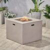 Aidan - Square Fire Pit 40, 000 Btu Magnesium Oxide - Light Gray - Image 2