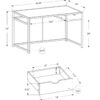 Computer Desk For Home Office, Laptop, Storage Drawer, Marble Look Contemporary & Modern - Black - Image 5