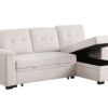 Lucca II - Woven Fabric Reversible Sleeper Sectional Sofa With Storage Chaise and Pocket Coil Seating - Beige - Image 3