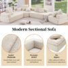 Lounge Frame For Oversized Modular U Shaped Sectional Floor Couch Convertible Compressed Couch, Spacious Foam Filled Sofa - Beige - Image 8