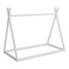 Wood Twin Size Tent Bed For Kids, Montessori Style Low - Floor Bed, House-Shape Tent Bed Frame For Boys Girls Teens, Without Slats - White - Image 5
