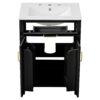 Bathroom Vanity Combo With Ceramic Sink, Luxurious Space-Saving Vanity, 2 Soft Close Doors - Black - Image 19