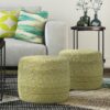 Bayley - Round Braided Pouf - Muted Yellow / Natural - Image 6