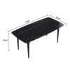 70.87" Modern Artificial Stone Curved Metal Leg Dining Table, Can Accommodate 6-8 People - Black - Image 12