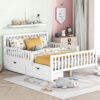 Full Size Platform Bed With Guardrails On Both Sides And 2 Storage Drawers - White - Image 2