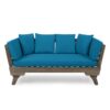 Ottavio - Convertible Sofa Daybed With Water Resistant Cushions - Gray / Teal - Image 7