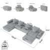 Modern Oversized Modular Sectional Sofa, Sparkling Chenille Fabric Soft Cushion Sofa With 8 Pillows, 8 Pieces Diy Combination Tufted Sofa, No Assembly Required - Gray - Image 8