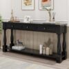 Console Table Long Console Table With Drawers And Shelf For Entryway, Hallway, Living Room - Espresso - Image 16