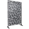 Outdoor / Indoor Privacy Screen Metal Privacy Screen, Freestanding Decorative Privacy Screen For Deck Balcony - Black - Image 4