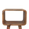 Mini Curved Open Bedside Table - Brown Oak - Image 5