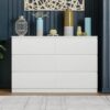 6 Drawer Double Dresser For Bedroom Living Room Hallway - White - Image 3