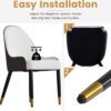 Modern Sponge-Filled Dining Chair, Solid Wood Metal Legs, Suitable For Restaurants, Living Rooms And Rooms- (Set of 2) - Dark Brown / White - Image 7