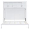 Full Size Space Saving Murphy Wall Bed With Top Cabinets, Flexible Slats - White - Image 15