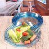 Designer Swirl 9" Plastic Dessert Plates (Set of 4) Bpa Free Dishwasher Safe - Blue - Image 6