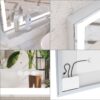 LED Bathroom Vanity Mirror Wall Mounted, Adjustable White / Warm / Natural Lights Anti-Fog Touch Switch With Memory Modern Smart Large Bathroom Mirrors - Silver - Image 3