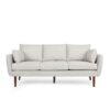 Diaphanous - Upholstered 3 Seater Sofa With 2 Accent Pillows And Wood Legs - Beige - Image 8