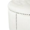 Elegant Round Ottoman With Studded Rim - Beige - Image 4