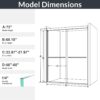 Modern Semi Frameless Double Sliding Shower Door With 1 / 4" Sgcc Tempered Glass - Matte Black - Image 3