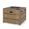 Rustic Style Outdoor Wpc Base Square Propane Fire Pit, 40, 000 Btu - Brown - Image 5