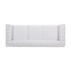 Chesterfield Style 3 Seater Sofa With Button Tufting And Nail Head Accents - White - Image 9