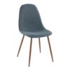 Folia Pebble - 7 Piece Mid-Century Modern Dining Set - Clear Tempered / Walnut / Blue - Image 4