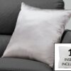 Pillows, Square, Insert Included, Decorative Throw, Hypoallergenic, Stylish Appearance - Silver - Image 3