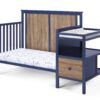 Connelly - 4 In 1 Crib and Changer Combo - Midnight Blue / Vintage Walnut - Image 4