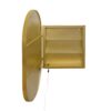 Oval Medicine Cabinet Mirror Bathroom Mirror With Storage Wall Mounted Medicine Mirror Cabinet With LED - Golden - Image 16