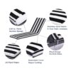 2 Piece Outdoor Chaise Lounge Chair Cushion Set, Replacement Seat Cushions For Patio Furniture - Black / White Striped - Image 3