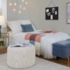 Large Round Pouf - Knitted Beige - Image 5