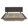Queen Size Upholstered Hydrualic Platform Floating Bed With LED Light And USB Port - Gray - Image 3