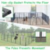 Dog Playpen Foldable 24 Panels Dog Pe Height Pet Enclosure Dog Fence Outdoor With Lockable Door For Large / Medium / Small Dogs, Puppy Playpen, RV, Camping Pet Fence - Black - Image 5
