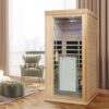 1 Person Far Infrared Hemlock Standard Indoor Sauna Room - Natural - Image 6