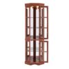 Corner Curio Cabinet With 5 Shelves And Lighting System (E26 Light Bulb Not Included) - Walnut - Image 9