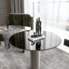 30" Round Tempered Glass Table Top Glass 1 / 4" Thick Round Polished Edge - Black - Image 2