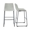 Industrial Faux Leather Bar Stools (Set of 2) - Gray - Image 2