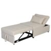 Versatile Folding Ottoman Sofa Bed Wood Multifunctional Space Saver - Beige - Image 11