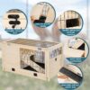 Wooden Rabbit Hutch Indoor Bunny House For Small Animals With Plastic Tray - Natural - Image 6