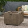 Outdoor Patio Gas Burning Fire Pit Table 50, 000 Btu, Square, Iron Wood Pattern - Brown - Image 9
