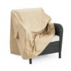 Shield - Patio Outdoor Club Chair Cover Set, Durable Weather Resistant Fabric - Beige - Image 10