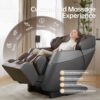 Deluxe - Massage Chair Full Body, 3D Sl Track Zero Gravity Massage Chair Recliner With Calf And Foot Rollers, Ai Voice Control, LCD Screen, Quick Access Buttons - Gray / Brown - Image 10