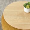 Round Storage Ottoman, 2 In 1 Function, End Table And Ottoman - Dark Yellow - Image 12