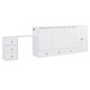 Queen Size Murphy Bed With USB Port, Large Drawer, And Wardrobe / Desk Combo Versatile Cabinet Bed - White - Image 6