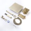 Elegant Shower System High Pressure Rainfall Shower Head With Handheld Spray Stainless Steel - Brushed Gold - Image 4