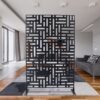 Outdoor / Indoor Privacy Screen Metal Privacy Screen, Freestanding Decorative Privacy Screen For Deck Balcony - Black - Image 14