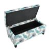 Charming Floral Storage Ottoman With Upholstered Fabric And Wood Frame - Flower - Image 7