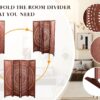 Panel Solid Wood Folding Room Divider - Brown - Image 9