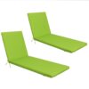 2 Piece Outdoor Chaise Lounge Chair Cushion Set With Pillow, Replacement Patio Seat Cushions - Apple Green - Image 2