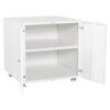 Metal Printer Stand With Storage Mobile Printer Tables For Small Spaces With Door Adjustable Shelf File Cabinet On Wheels For Home Office - White - Image 10